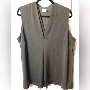Cabi Grey Sleeveless V-Neck blouse